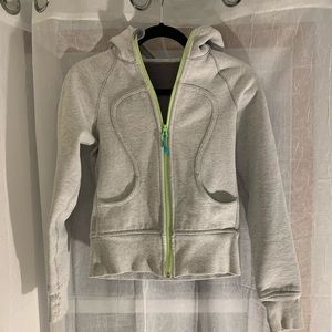 Grey Lululemon Scuba Hoodie, coloured stitching